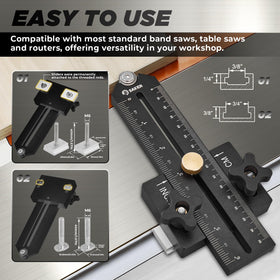 Saker Thin Rip Jig Table Saw Guide – Precise Narrow Strip Cuts for 3/4 x 3/8 Slots