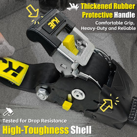 KJE Retractable Ratchet Straps – 4x 2in x 10ft Sets + 4 Soft Loops, 3,300 lb Max, S-Hook with Clip