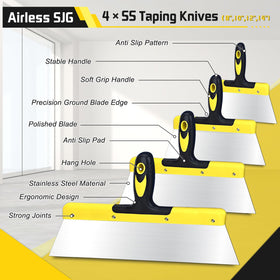 Airless SJG putty knife 4in designed for wider patches and efficient material spreading
