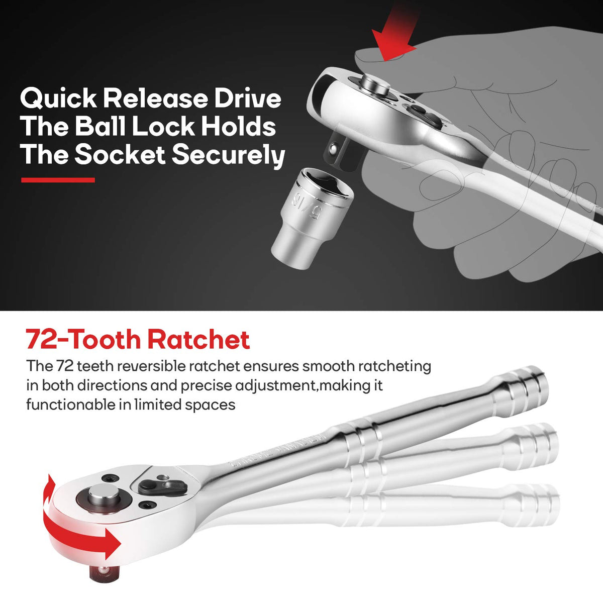 Eastvolt 248-Piece Mechanics Tool Set – Sockets, Ratchets & Wrenches (EVHT24801)