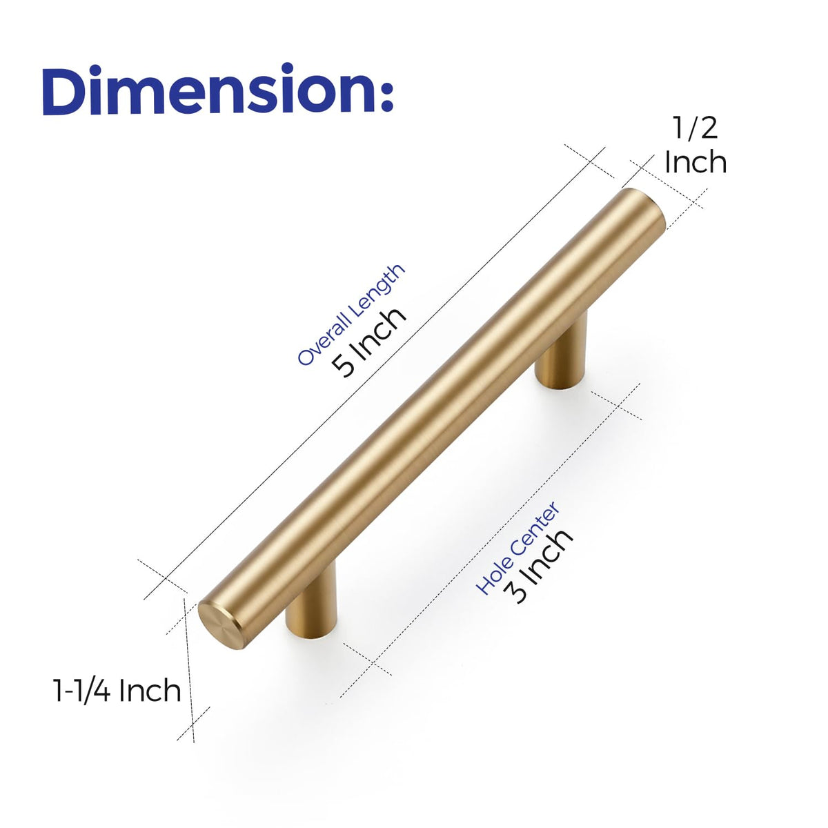 Ravinte 24 Pack 5 Inch Cabinet Pulls Champagne Bronze Stainless Steel Kitchen Drawer Pulls Cabinet Handles 5 InchLength, 3 Inch Hole Center