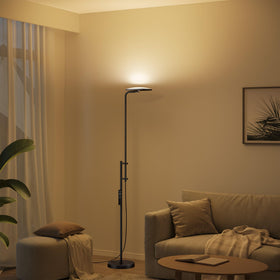 SUNMORY lamp head rotates 350° for precise task or ambient lighting.