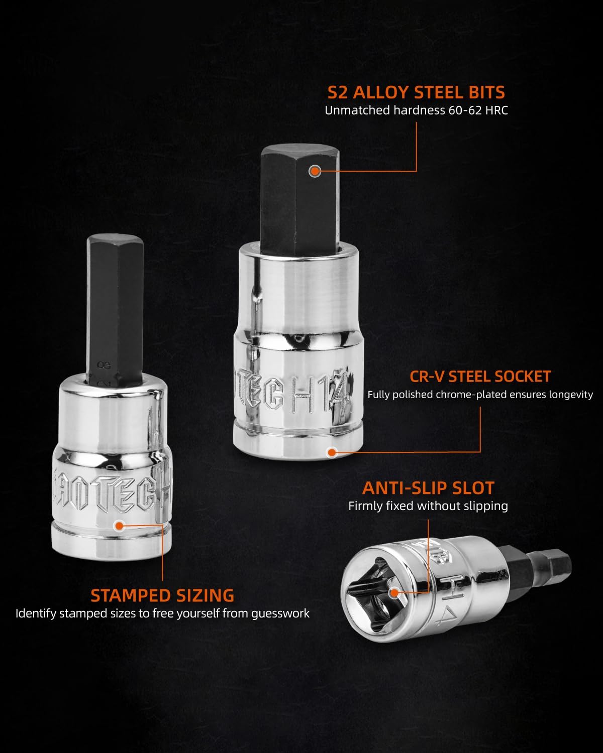 Ju Jian Tec chrome vanadium sockets resist rust under heavy use.