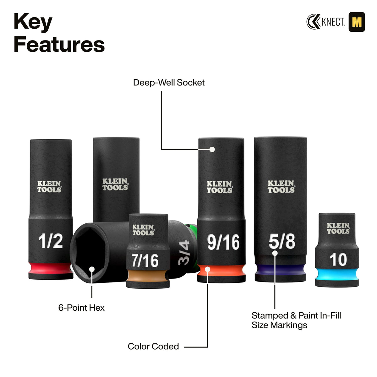 Klein Tools 65148HD KNECT SAE and metric range boosts versatility on autos.