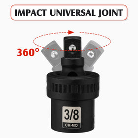 MIXPOWER 3/8 Drive Deep Impact Socket Set – 49 Pc SAE & Metric, 6-Point, CR-V Steel