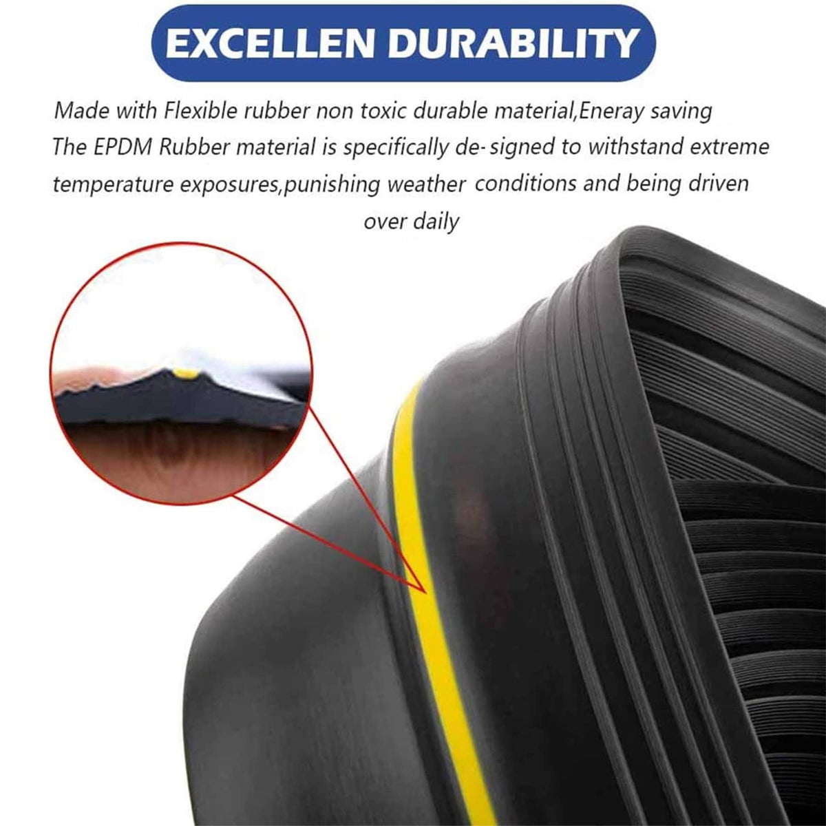 ToLanbbt 10ft Universal Garage Door Threshold Strip with 300ml Adhesive – Weatherproof Seal (Black & Yellow)