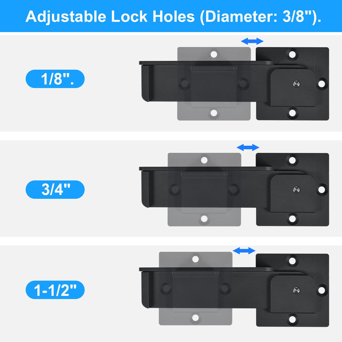 GreaTalent 7.5-inch Flip Gate Latch with Padlock Holes — Heavy Duty Aluminum, Adjustable for Sliding & Swing Doors