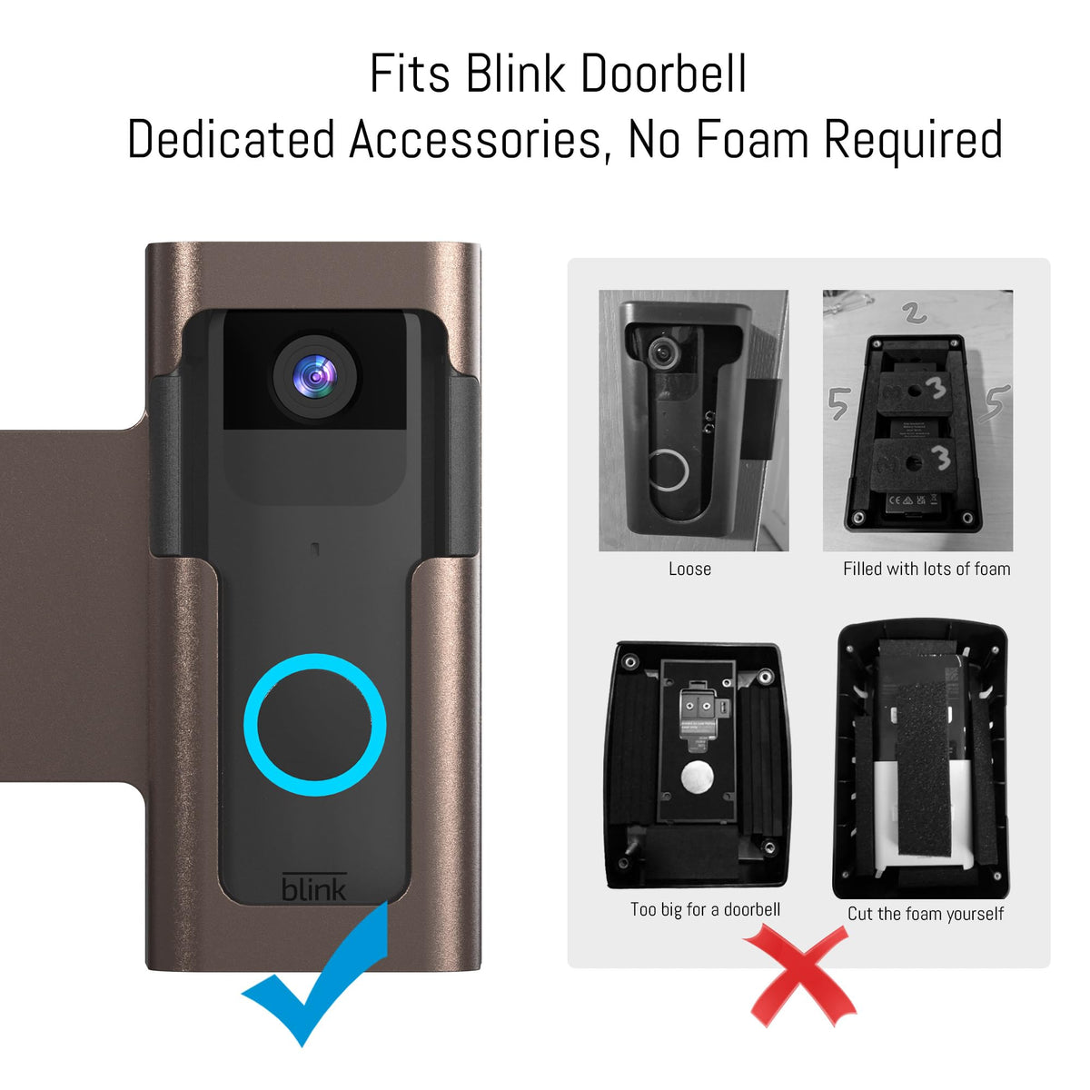 Homalor Anti-Theft Ring Doorbell Mount – No Drill, Renter Friendly, Fits Ring & Blink