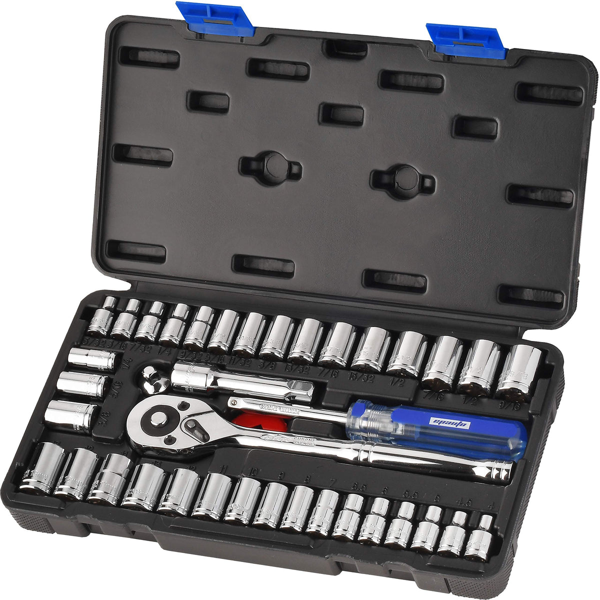 EPAuto 40-Piece Socket Set with 72-Tooth Reversible Ratchet – 1/4