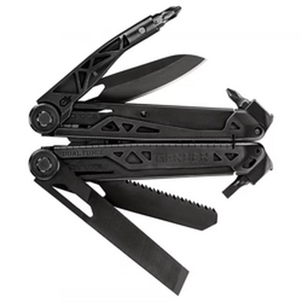 Gerber Gear Dual-Force Multitool - Heavy-Duty Pliers, Saw, Wire Cutter & Bit Storage | Black