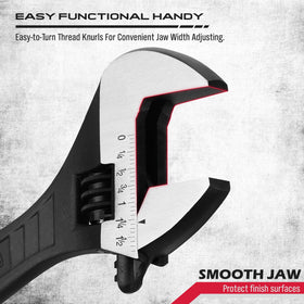 SEDY 12-inch close-up shows parallel jaws for stable turning.