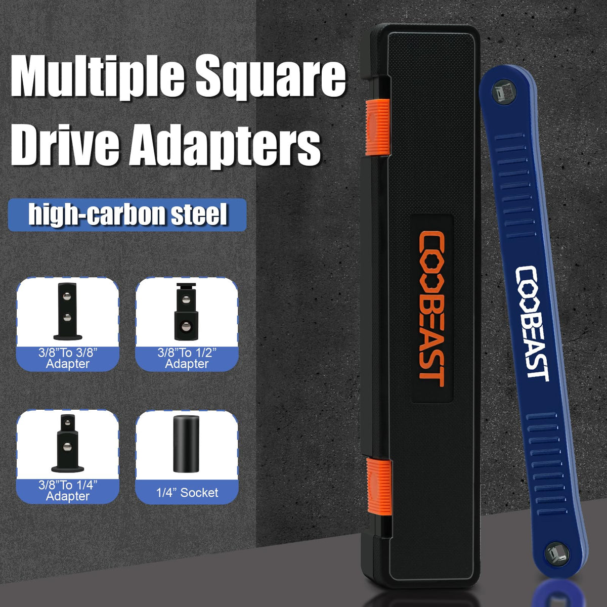 coobeast Offset Extension Wrench – Impact Ready Socket Extender with 1/4, 3/8, and 1/2 inch Drives