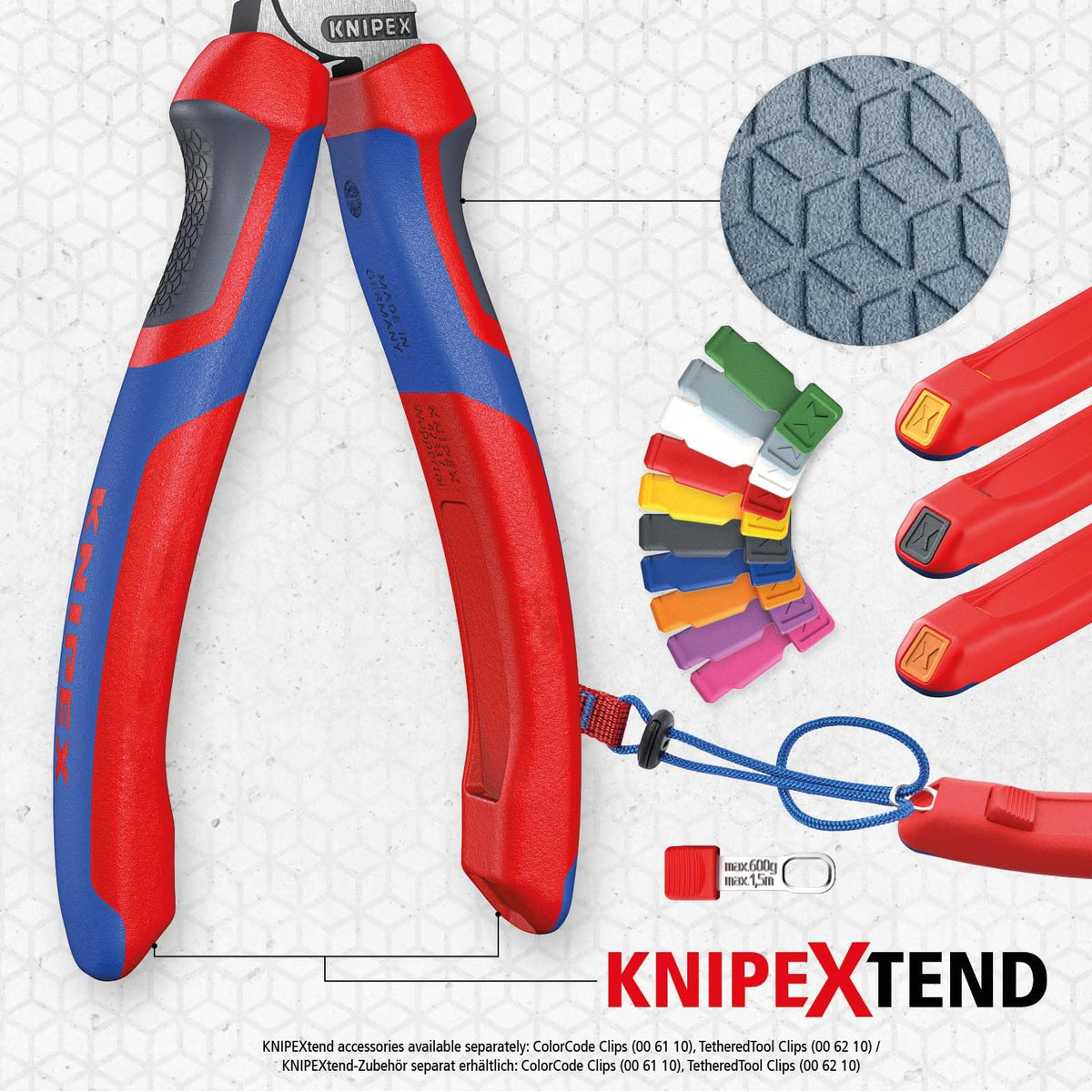 KNIPEX Long Nose Pliers with Cutter, Multi-Component (25 02 160) – 6-1/4 in