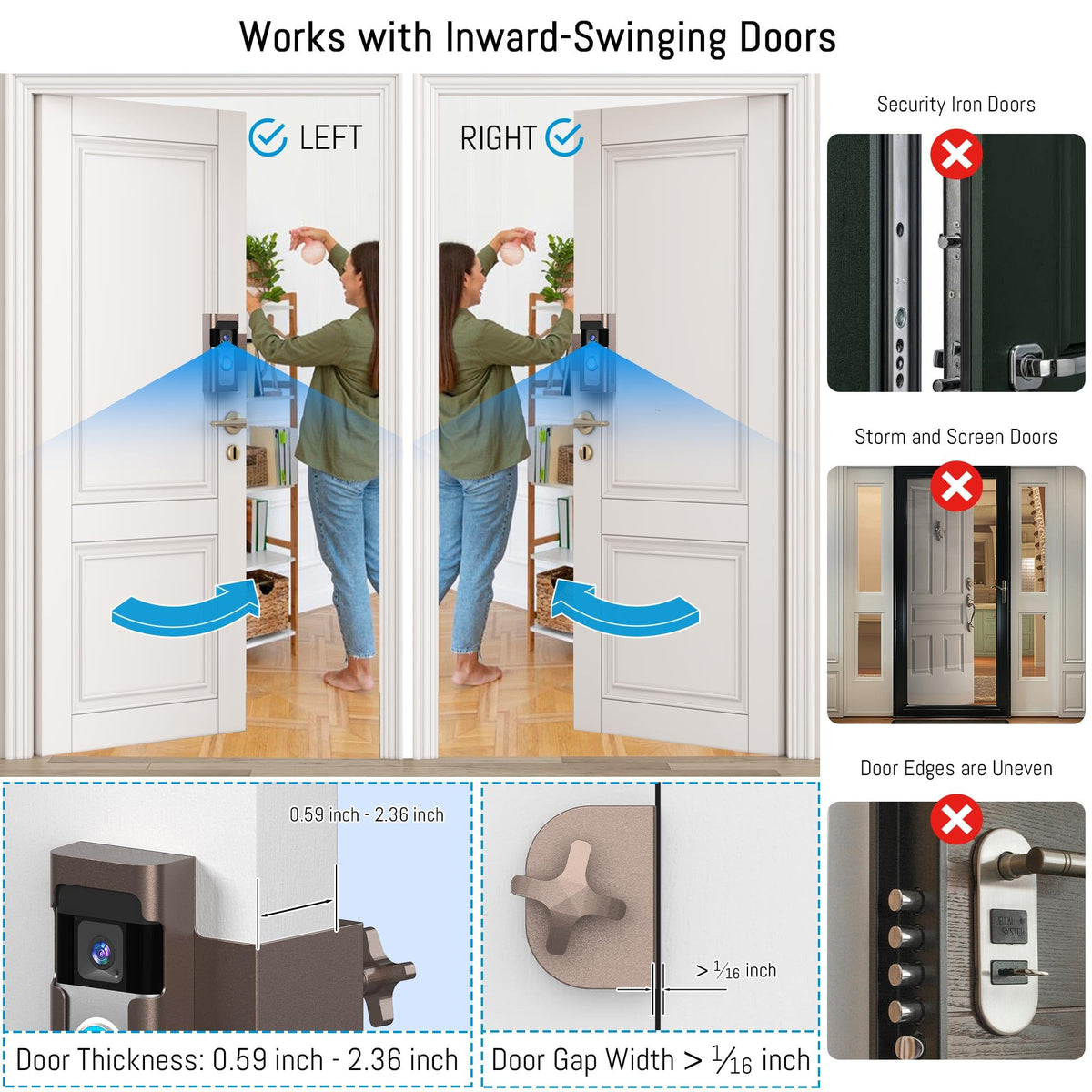 Homalor Anti-Theft Ring Doorbell Mount – No Drill, Renter Friendly, Fits Ring & Blink