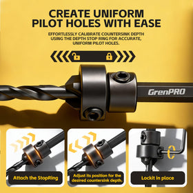 GRENPRO 15-Piece Countersink Drill Bit Set | Nitro HSS, 1/4 in Hex Shank