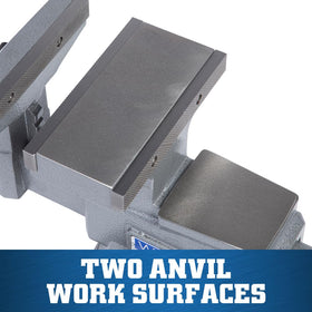 Wilton reversible bench vise dual lockdowns prevent movement during use.