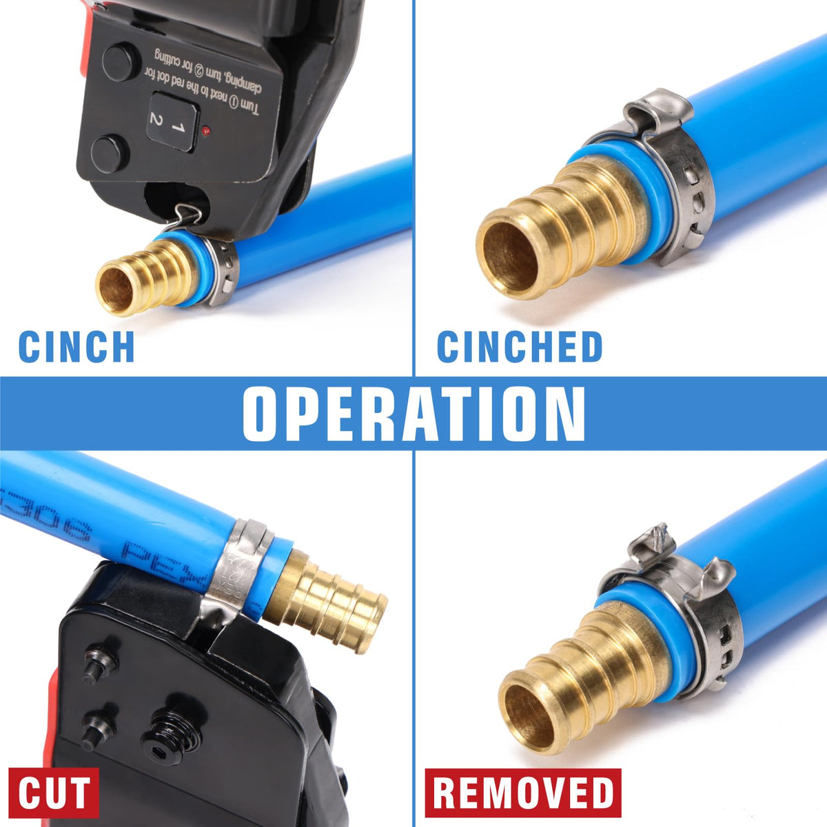 iCRIMP ICP-BJ03 PEX Clamp Tool – One-Handed Cinch & Removal for 3/8–1 in Rings