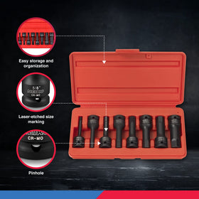 NEIKO 01137B impact-grade sockets compatible with impact drivers and ratchets.