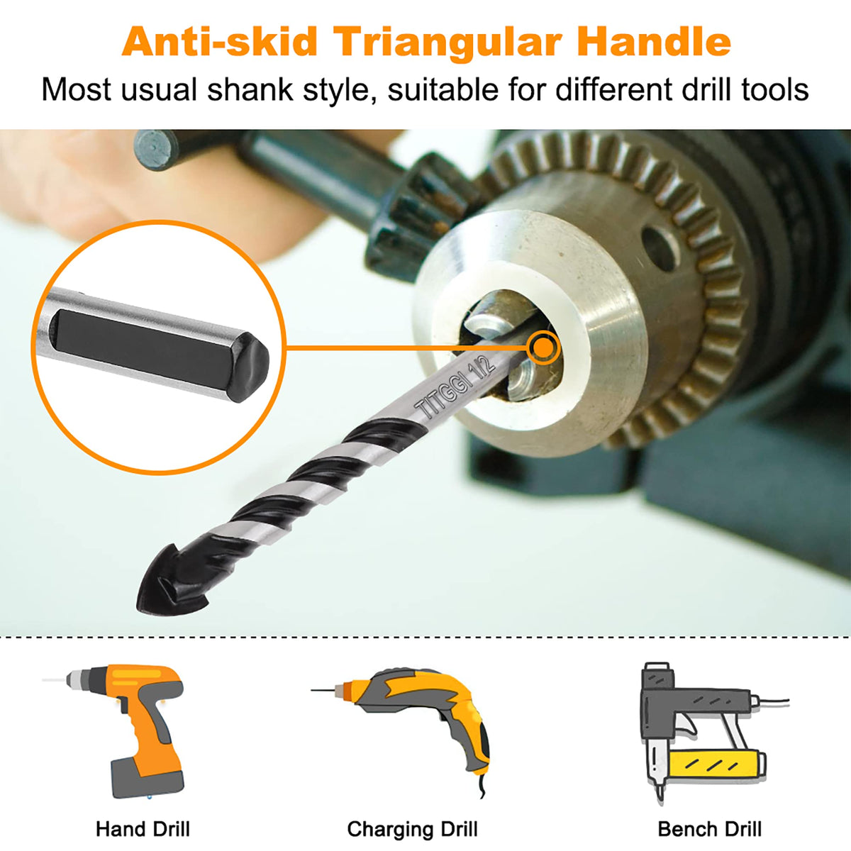 TITGGI long 6-inch drill bits for deep holes in wood and tile.