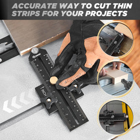 Saker Thin Rip Jig Table Saw Guide – Precise Narrow Strip Cuts for 3/4 x 3/8 Slots