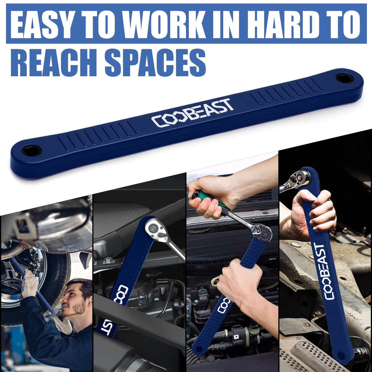 coobeast Offset Extension Wrench – Impact Ready Socket Extender with 1/4, 3/8, and 1/2 inch Drives