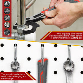 THEshyop 4 Pcs Self-Locking Pipe Wrench Tool – 6–8–10–12 Inch Set | Chrome Vanadium Alloy, Non-Slip Handle, Universal Adjustable Wrench