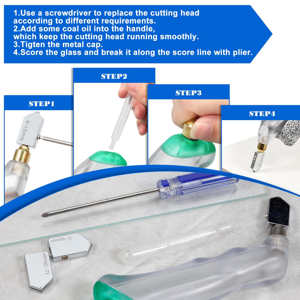 SpeedWox 20-Piece Heavy-Duty Mosaic Glass Nippers Set with Oil-Feed Cutter & Pliers