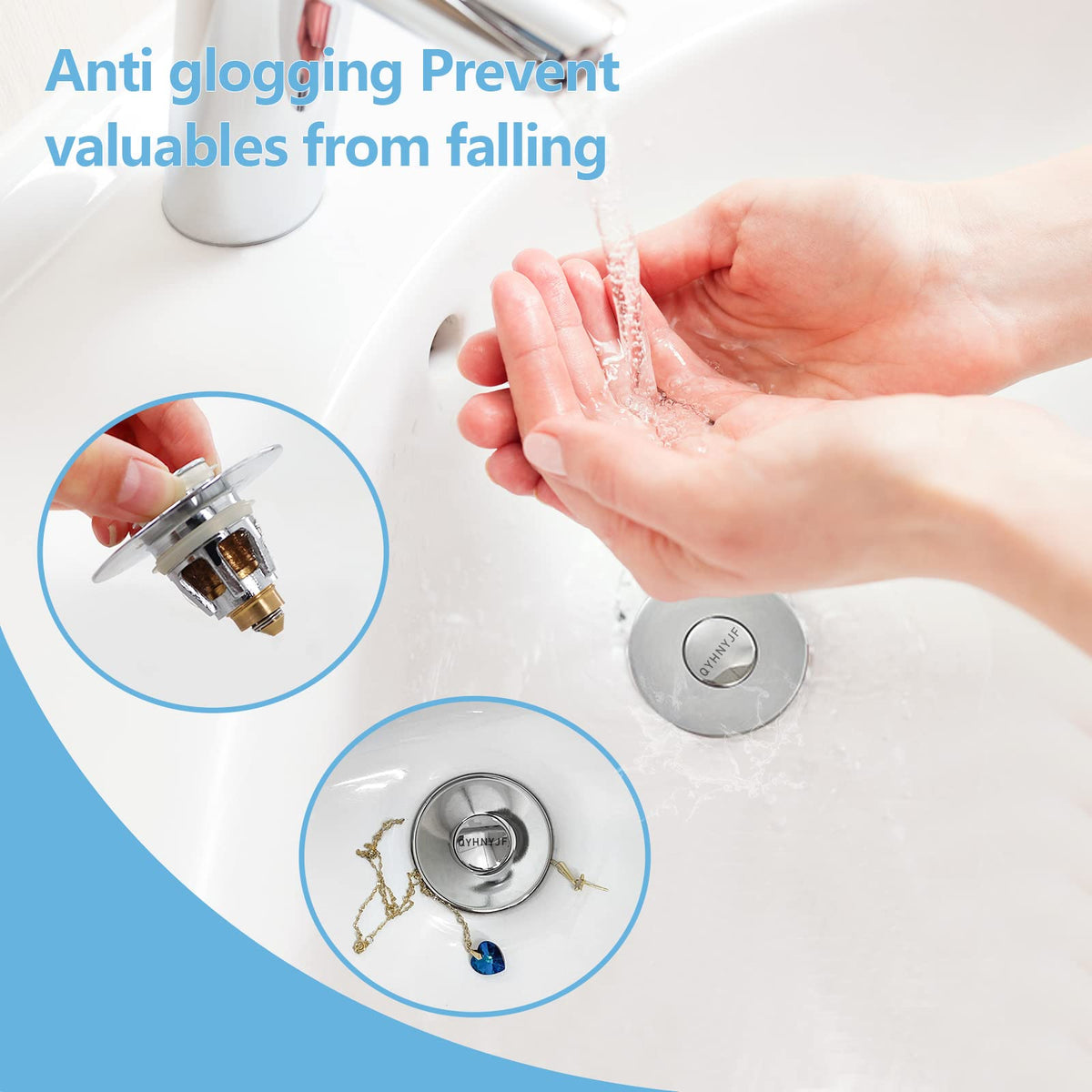 QYHNYJF stopper with silicone gasket for odor control