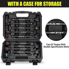 ARUCMIN 1/2 Drive Torque Limiting Extension Bar Set – 10-Piece Lug Nut Torque Sticks 65-150 ft-lbs