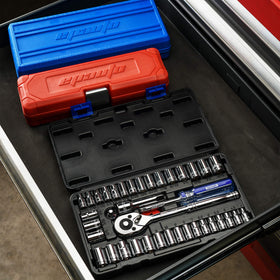 EPAuto 40-Piece Socket Set with 72-Tooth Reversible Ratchet – 1/4
