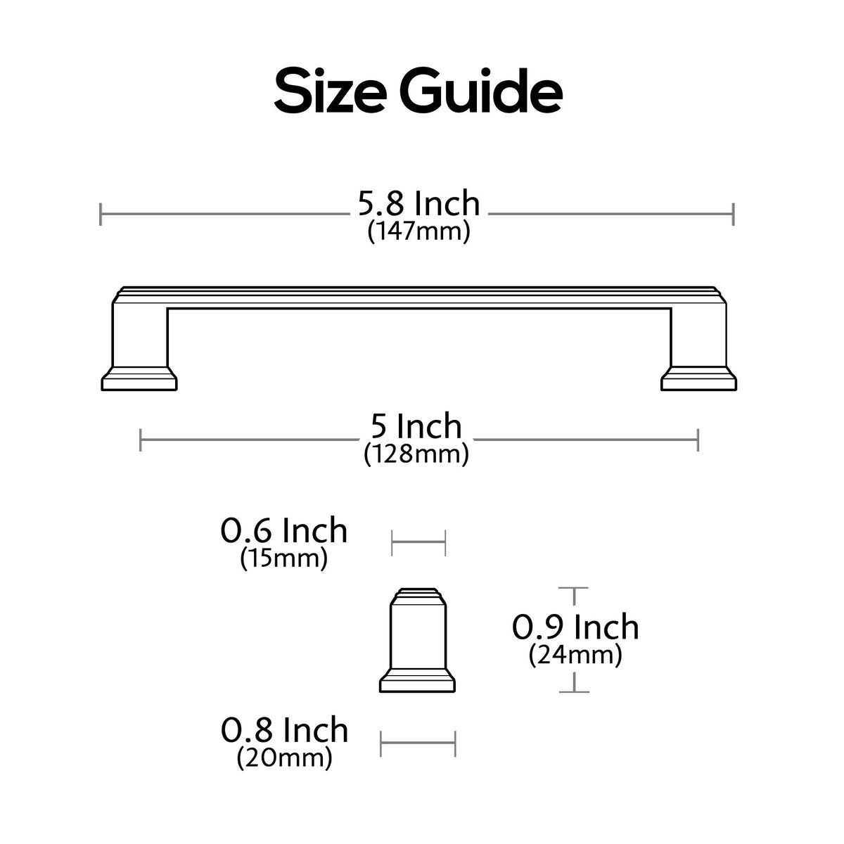 Alzassbg 10 Pack Brushed Satin Nickel Cabinet Pulls - 5 Inch Hole Center AL3071SN