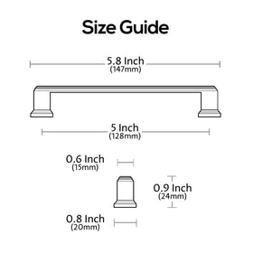Alzassbg 10 Pack Brushed Satin Nickel Cabinet Pulls - 5 Inch Hole Center AL3071SN
