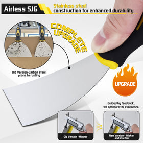 Airless SJG tape knife 10in for long runs and smooth finishes