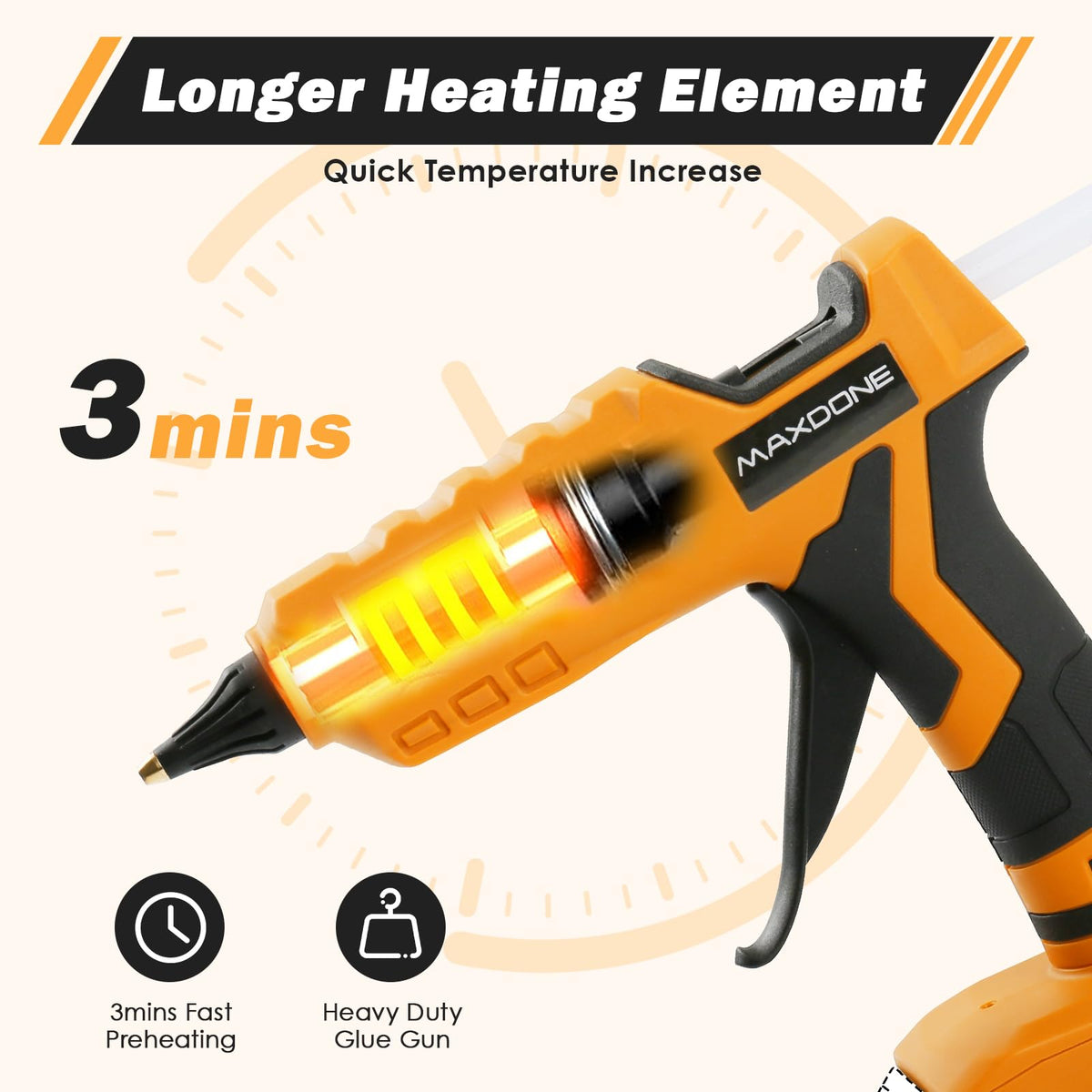 MAXDONE 12 glue sticks included for immediate start