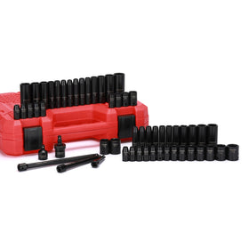 CASOMAN 55PCS 1/4-Inch Drive Impact Socket Set – Deep & Shallow, Metric & SAE, 6-Point Cr-V Steel