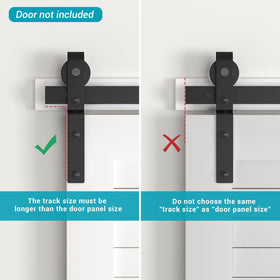 BONIKLUBA 36-Inch Bi-Folding Sliding Barn Door Hardware Kit – Smooth, Quiet, Side-M Mounted Black Rollers (Door Not Included)