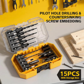 GRENPRO 15-Piece Countersink Drill Bit Set | Nitro HSS, 1/4 in Hex Shank