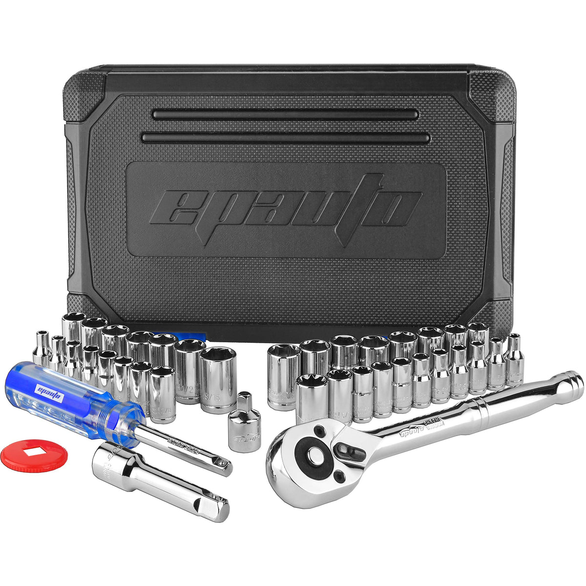 EPAuto 40-Piece Socket Set with 72-Tooth Reversible Ratchet – 1/4