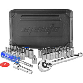 EPAuto 40-Piece Socket Set with 72-Tooth Reversible Ratchet – 1/4