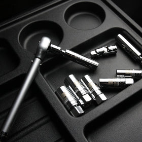 AEROFORCE 14PC 3/8 Drive Spark Plug Socket Set with Torque Wrench – Swivel Magnetic, CR-V Steel