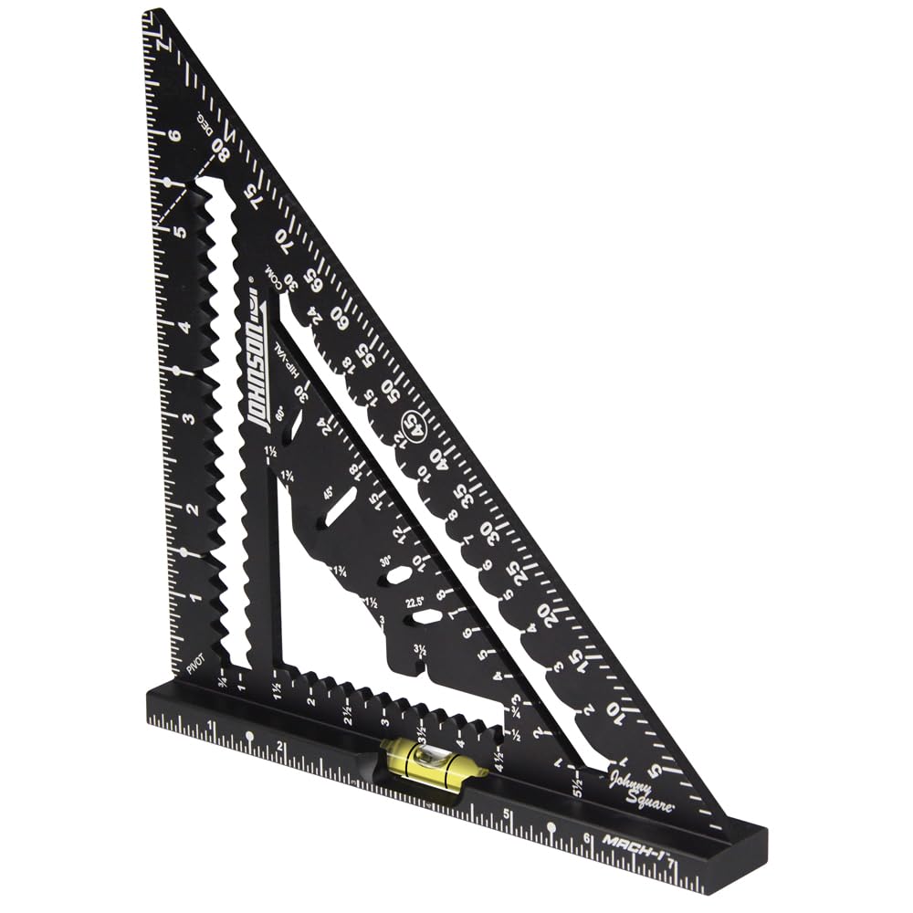 Johnson Johnny Square MACH-1 built-in leveling vial doubles as a torpedo-style level.