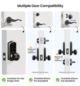 Veise VE018 Smart Knob Lock – Fingerprint, App Control & Keyless Entry (IP55)