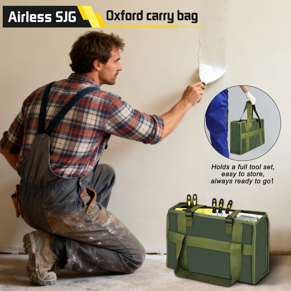 Airless SJG drywall mud pan 14in with contoured base for lump-free mixing