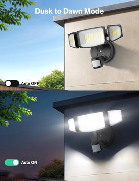 iMaihom 180-degree detection covers wide areas, enhancing security and safety at night.