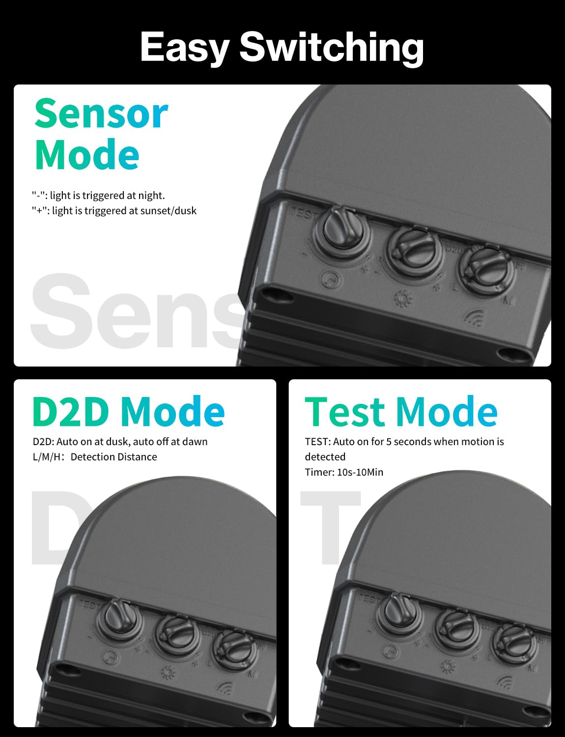 iMaihom 19-72ft detection range detects motion across larger spaces.