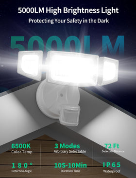 imaihom 50W motion sensor flood light demonstrates dusk-to-dawn operation.