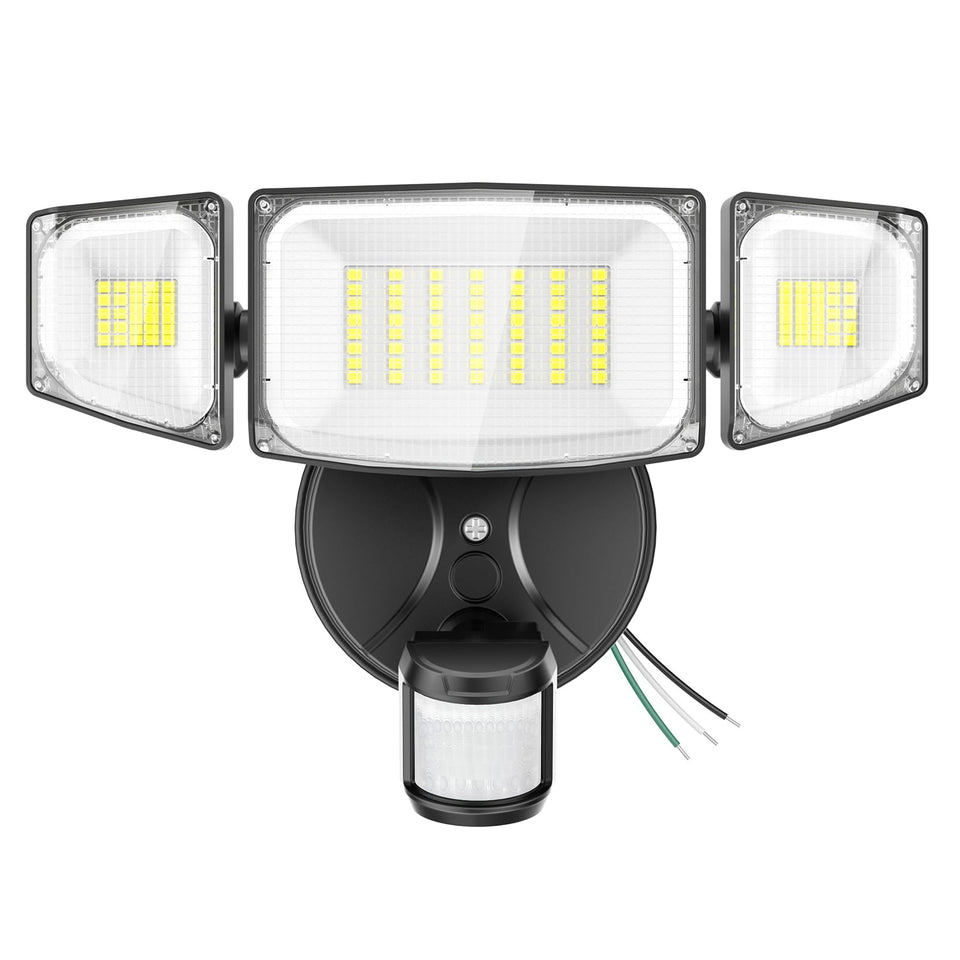 iMaihom 50W motion sensor outdoor light illuminates driveways when movement is detected.