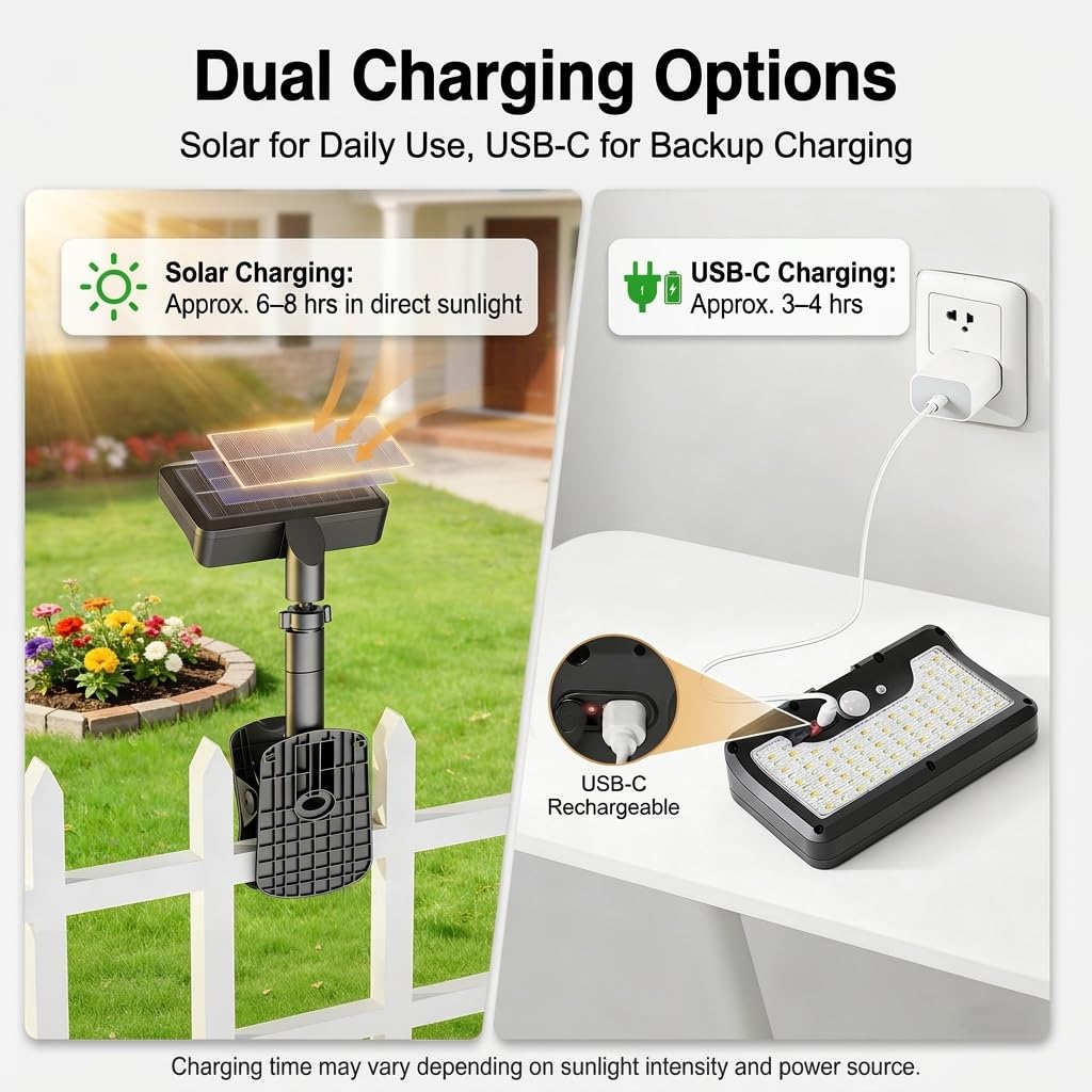 iMaihom clip-on solar lights outdoor motion-activated brightening entryways on detection
