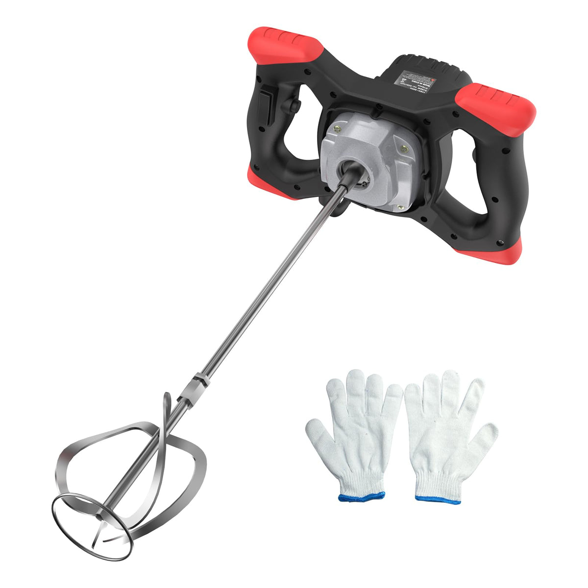 IMAYCC cement mixer 2100W motor powers fast, even mortar blending.