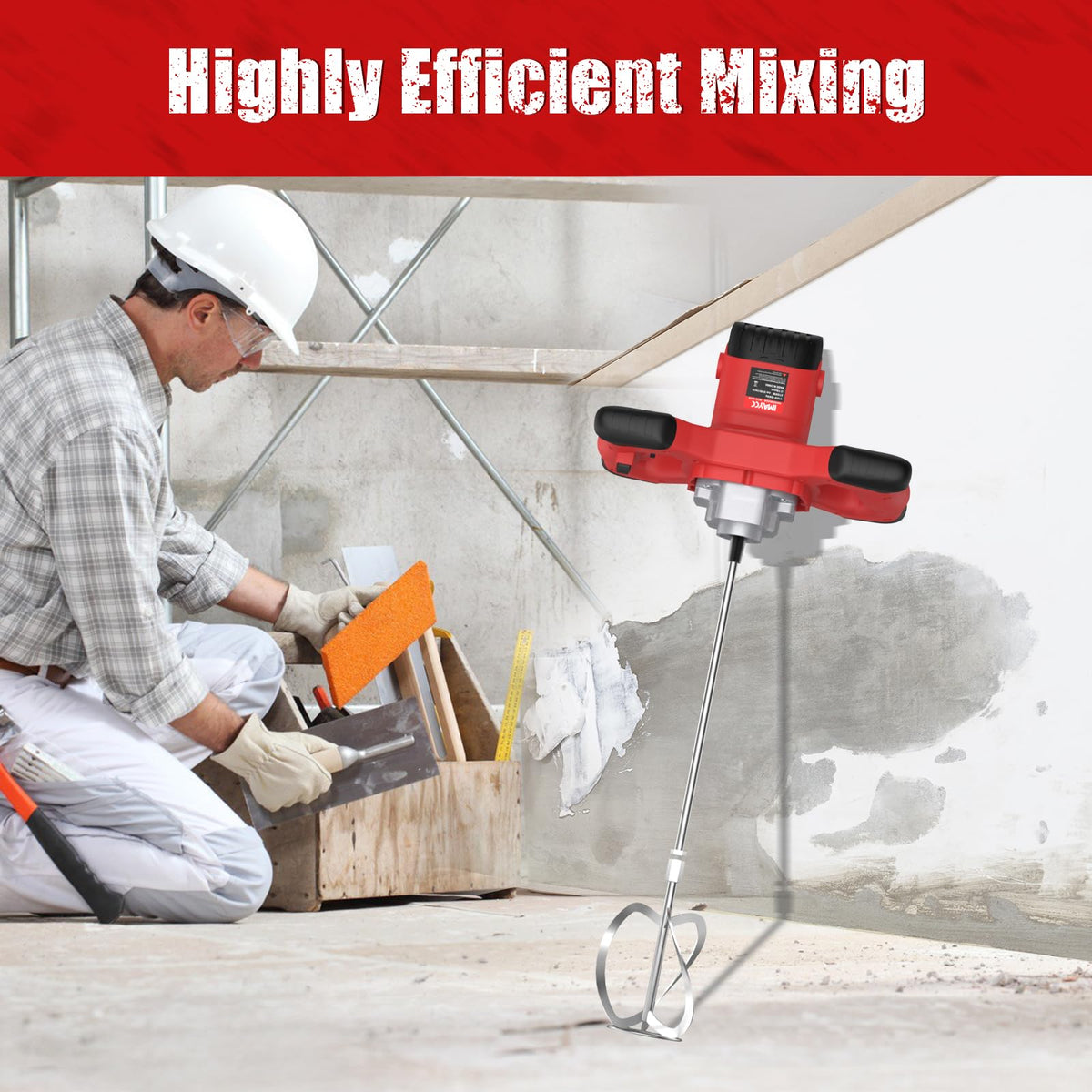 IMAYCC Concrete mixer kit included with spare carbon brushes and wrenches